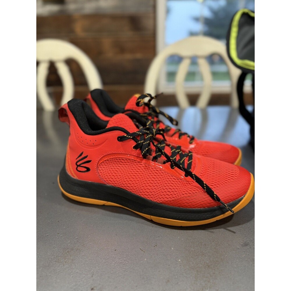 Under Armour Curry 3Z6 Men's Size 9.5 Basketball Shoes Orange Athletic Sneakers
